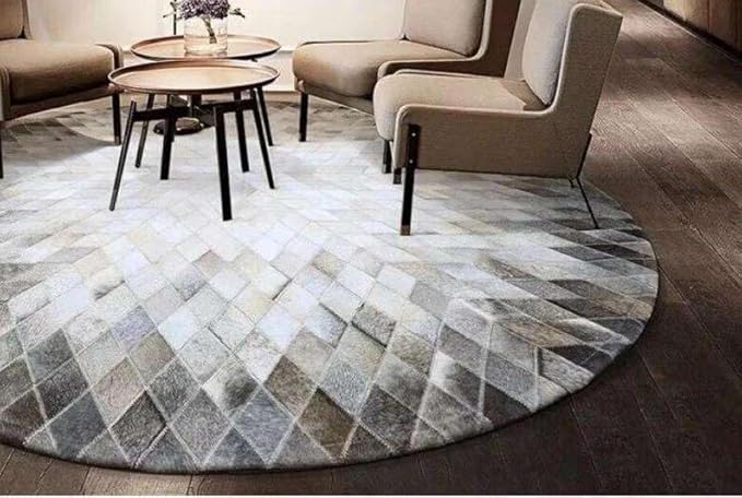 Geometric Patterned Cowhide Rugs - Image 5